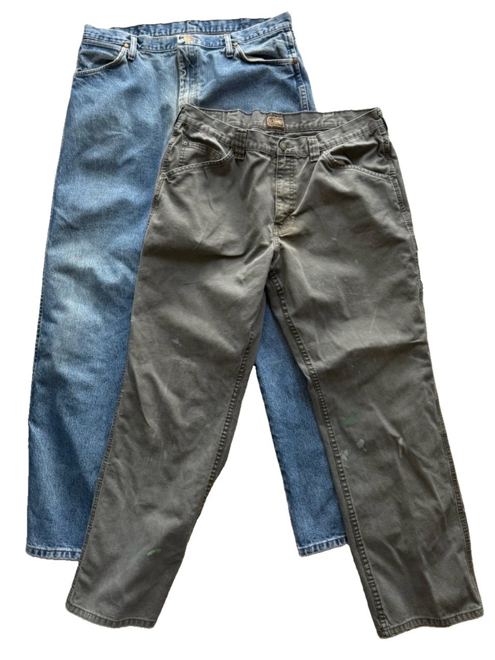 Mens Workwear Pants Bundle 38x34 Wrangler 13MWZ Cowboy Cut CE Schmidt Canvas